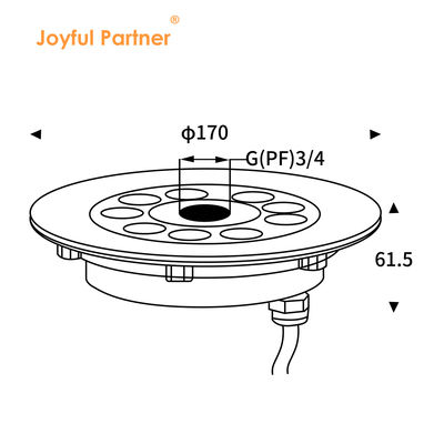আনন্দিত অংশীদার স্টেইনলেস স্টিল IP68 জলরোধী DC24V 18W RGB DMX আন্ডারওয়াটার LED ফোয়ারা লাইট