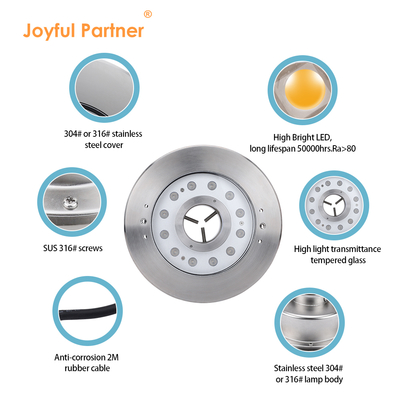 উচ্চ ক্ষমতা IP68 জলরোধী 12W 18W ফোয়ারা RGB LED লাইট সিই RoHS সার্টিফিকেশন সঙ্গে
