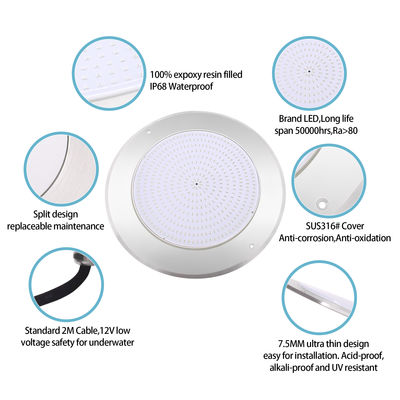 IP68 LED PAR56 পুল লাইট RGB রঙ পরিবর্তন 12VDC এসি 35W DIA280mm SMD2835 432pcs রঙ প্যাকেজ সহ