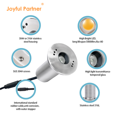 গভীর অ্যান্টি-গ্লেয়ার সুইমিং পুল লাইট 3W DC24V এসএস উপাদান সিই সার্টিফাইড দীর্ঘস্থায়ী কার্টন প্যাকেজিং সহ