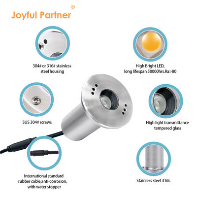 সুইমিং পুল আলো 3W DC24V এসএস উপাদান সিই সার্টিফাইড দীর্ঘস্থায়ী গভীর অ্যান্টি-গ্লেয়ার কার্টন প্যাকেজিং সহ