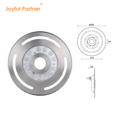 আন্ডারওয়াটার LED ফোয়ারা লাইট IP68 12W 24W 36W উষ্ণ সাদা নীল RGB স্টেইনলেস স্টীল 316L ব্যাসার্ধ 285mm সঙ্গে