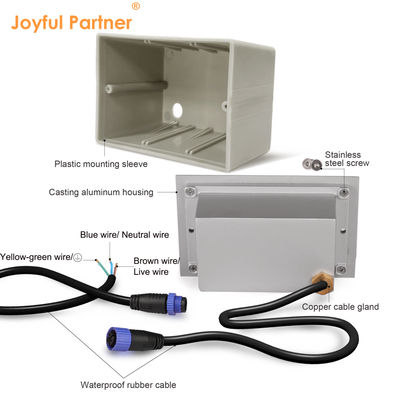 নতুন আয়তক্ষেত্র 3W SMD LED স্টেপ লাইট 170*106mm AC100-240V IK10 আউটডোর সাদা রঙ