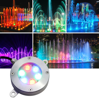 DMX512 নিয়ন্ত্রণযোগ্য LED ফাউন্টেন লাইট DC24V 12W 3000K স্টেইনলেস স্টিল IP68 ল্যান্ডস্কেপ আন্ডারওয়াটারের জন্য