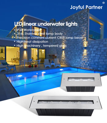 IP68 আন্ডারওয়াটার লাইটিং RGB কালার স্টেইনলেস স্টিল 316L 6*2W DC24V DMX 512 কন্ট্রোলযোগ্য জলীয় পর্দার জন্য