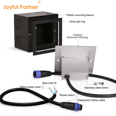 হাই ভোল্টেজ LED ইনক্রিসড স্টেপ লাইট আইপি 65 ওয়াটারপ্রুফ আউটডোর ওয়াল লাইট