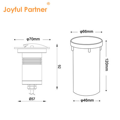 IP67 ড্রাইভ ওভার ইনগ্রাউন্ড লাইট 100-240VAC এলইডি একক রঙের প্লাস্টিকের ব্যাক বক্স সহ জলরোধী