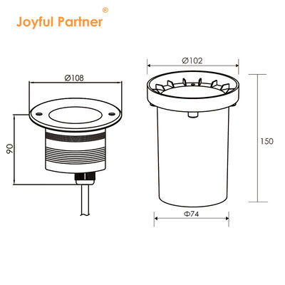 ভূগর্ভস্থ এলইডি বাগান আলো 3W 6W 9W DC12V-24V DIA108MM
