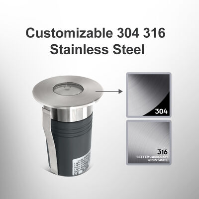 এলইডি ইনগ্রাউন্ড আপলাইট 1W 2W DIA55MM অ্যালুমিনিয়াম হাউজিং CRI85 6000K ডেলাইট