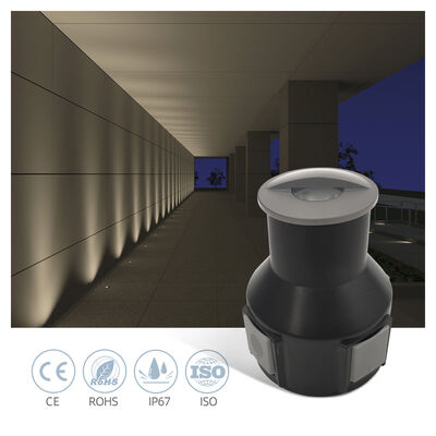 LED আপলাইট 1W 2W স্টেইনলেস স্টীল 316 ফ্রন্ট কভার 100-240VAC DIA 55MM প্লাস্টিকের ব্যাক বক্স সহ