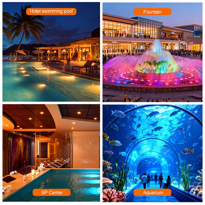 AC12V সুইমিং পুল লাইট RGB আন্ডারওয়াটার 6W SMD5050 পিসি হাউজিং ডেকোরেশন 18 টি কী সহ রিমোট