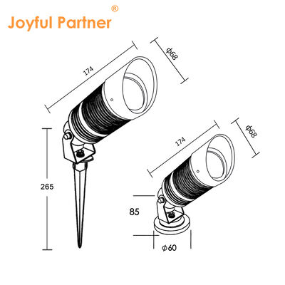 LED গার্ডেন স্পট লাইট IP65 14W COB DC24V LED DIA68MM 2700K উষ্ণ সাদা এন্টি গ্লেয়ার হুড বাগান আলো জন্য