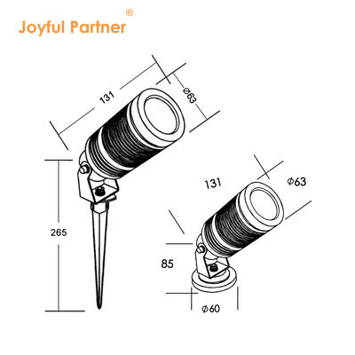 LED গার্ডেন স্পট লাইট IP65 14W COB DC24V LED DIA68MM 2700K উষ্ণ সাদা এন্টি গ্লেয়ার হুড বাগান আলো জন্য
