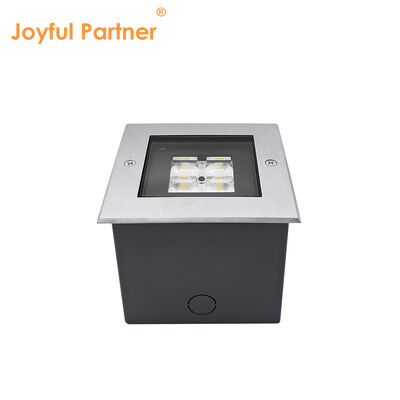 স্কয়ার ইনগ্রাউন্ড ডেক আপলাইট 125 * 125 মিমি এডিসি 12 ডাই-কাস্টিং অ্যালুমিনিয়াম হাউজিং গভীর অ্যান্টি-গ্লেয়ার ডিজাইনের সাথে উচ্চ এসএমডি এলইডি