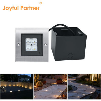 স্কয়ার এলইডি আন্ডারগ্রাউন্ড লাইট 24V 8W 3000K 316 স্টেইনলেস স্টীল ফেসপ্লেট ABS আস্তরণের সাথে