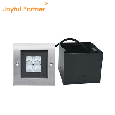 স্কয়ার স্টিল ইনগ্রাউন্ড আপ লাইট AC100-240V 4*2W LED 316 স্টেইনলেস স্টিল ট্রিম 0.5M বৈদ্যুতিক তারের সঙ্গে