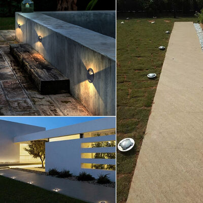 সাইড ইমিটিং ইনগ্রাউন্ড লাইট স্টেইনলেস স্টিল কভার 10W ওএসআরএএম এসএমডি ডিএ 172 এমএম এবিএস মাউটিং আস্তরণের সাথে