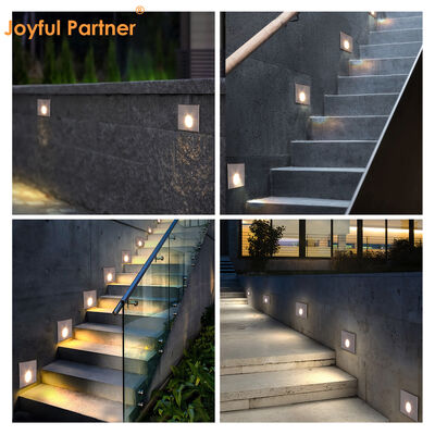 Recessed LED Wall Light 3W 60° Beam Outdoor White Aluminum Walkway Lighting