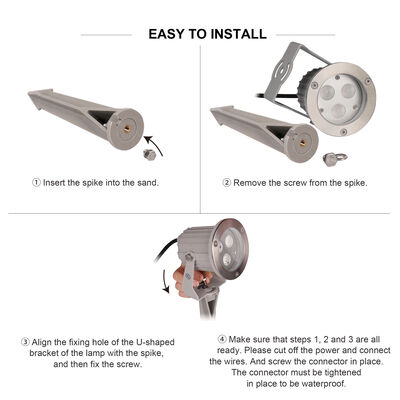 আইপি 65 এলইডি গার্ডেন স্পট লাইট অ্যালুমিনিয়াম জিইউ 10 বাল্ব আউটডোর পাথওয়ে আলোকসজ্জার জন্য 0.5 এম তারের