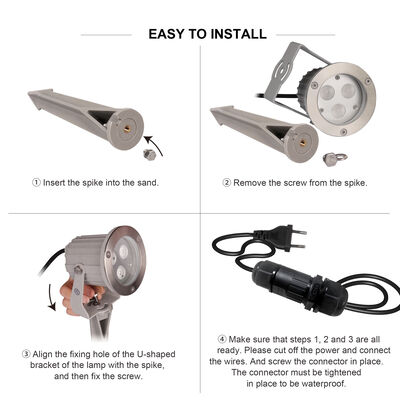 গার্ডেন ইয়ার্ডের জন্য প্লাস্টিক স্পাইক LED GU10 MR16 বাল্ব সহ জলরোধী LED গার্ডেন স্পট লাইট