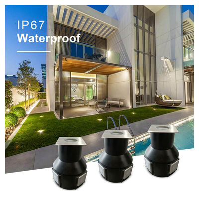 ইনগ্রাউন্ড এলইডি লাইট বিম এঙ্গেল 8 ডিগ্রি DC24V 3W 3000K 50*50MM IP67 অ্যালুমিনিয়াম বডি সহ