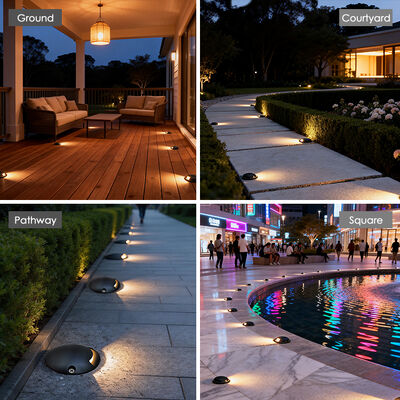 IP65 রেটিংযুক্ত 1W LED আন্ডারগ্রাউন্ড ডেক লাইট আউটডোর স্টেপ ড্রাইভওয়ে লাইটিং 12V ইনগ্রাউন্ড আপলাইট রাস্তা ব্যবহারের জন্য