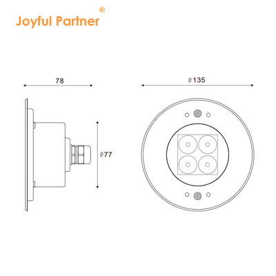 সাঁতার কাটার পুলের পানির নিচের আলো নতুন ডিজাইন স্টেইনলেস স্টিল 316L আউটডোর 4W LED লাইট রিসেসড